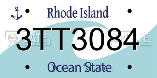 3TT3084 Rhode Island License Plate