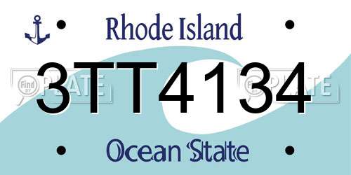 3TT4134 Rhode Island License Plate