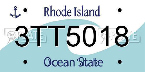 3TT5018 Rhode Island License Plate
