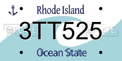 3TT525 Rhode Island License Plate