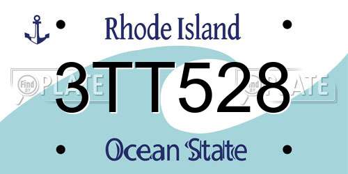 3TT528 Rhode Island License Plate