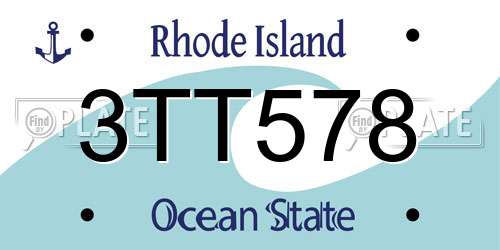 3TT578 Rhode Island License Plate