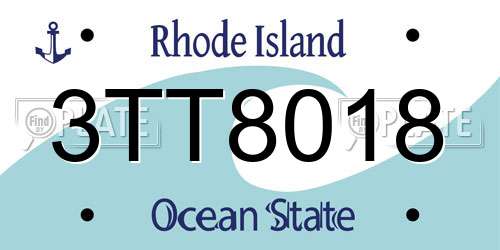 3TT8018 Rhode Island License Plate