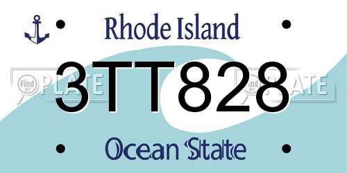 3TT828 Rhode Island License Plate