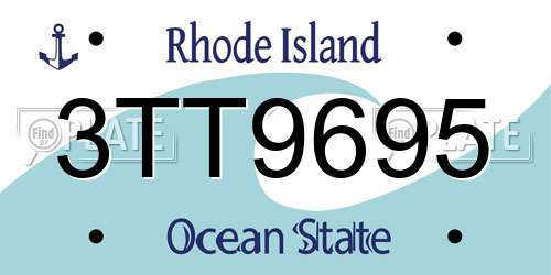 3TT9695 Rhode Island License Plate