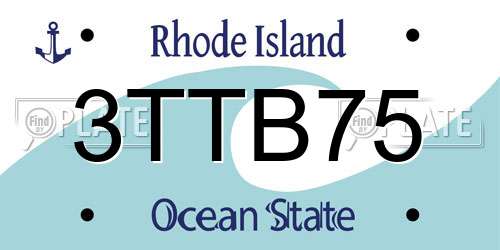 3TTB75 Rhode Island License Plate