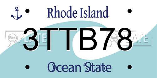 3TTB78 Rhode Island License Plate