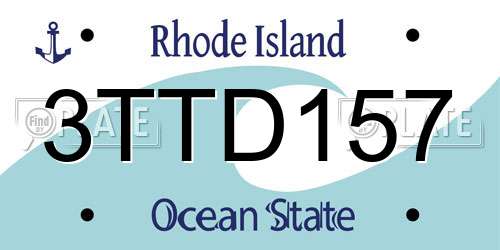 3TTD157 Rhode Island License Plate