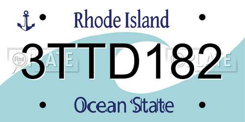 3TTD182 Rhode Island License Plate
