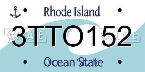 3TTO152 Rhode Island License Plate
