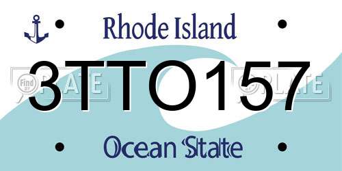 3TTO157 Rhode Island License Plate