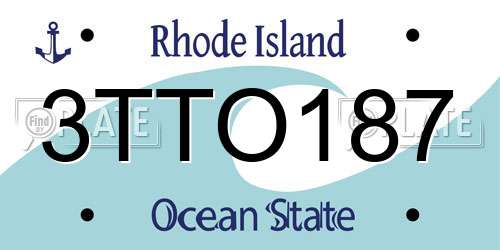 3TTO187 Rhode Island License Plate