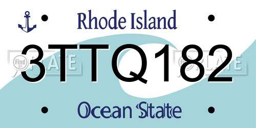 3TTQ182 Rhode Island License Plate