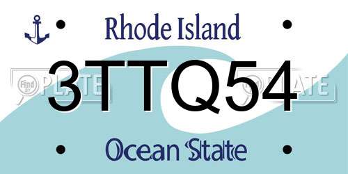3TTQ54 Rhode Island License Plate