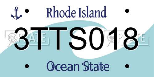 3TTS018 Rhode Island License Plate