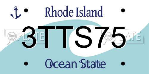 3TTS75 Rhode Island License Plate