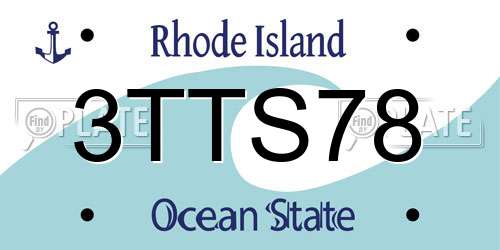 3TTS78 Rhode Island License Plate