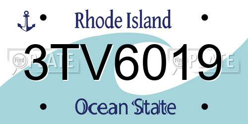 3TV6019 Rhode Island License Plate