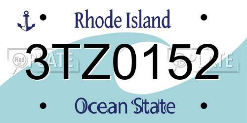 3TZ0152 Rhode Island License Plate