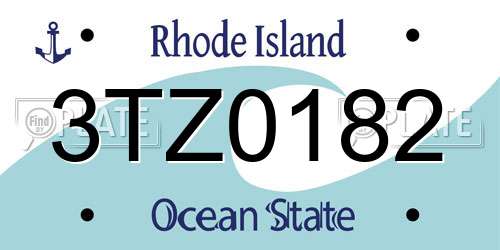 3TZ0182 Rhode Island License Plate