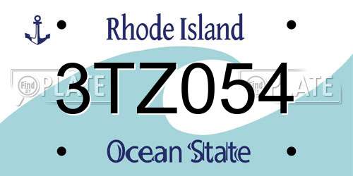3TZ054 Rhode Island License Plate