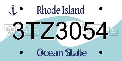 3TZ3054 Rhode Island License Plate