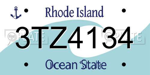 3TZ4134 Rhode Island License Plate