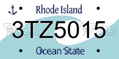 3TZ5015 Rhode Island License Plate