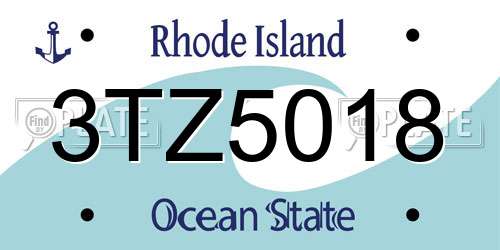 3TZ5018 Rhode Island License Plate