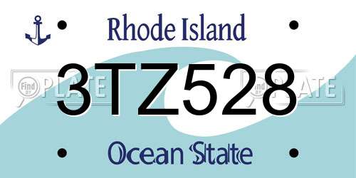 3TZ528 Rhode Island License Plate
