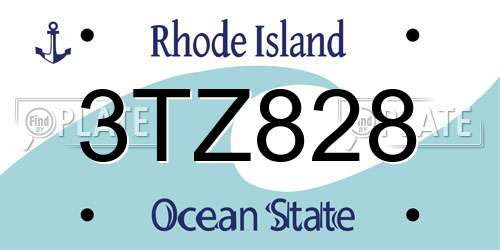 3TZ828 Rhode Island License Plate