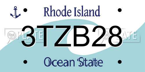 3TZB28 Rhode Island License Plate