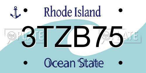 3TZB75 Rhode Island License Plate