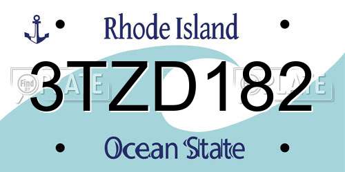 3TZD182 Rhode Island License Plate
