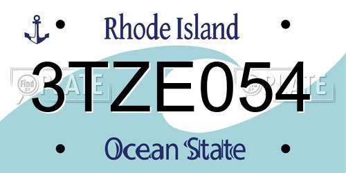 3TZE054 Rhode Island License Plate
