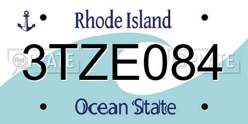 3TZE084 Rhode Island License Plate