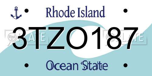 3TZO187 Rhode Island License Plate