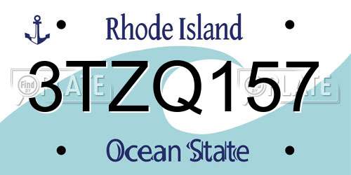3TZQ157 Rhode Island License Plate
