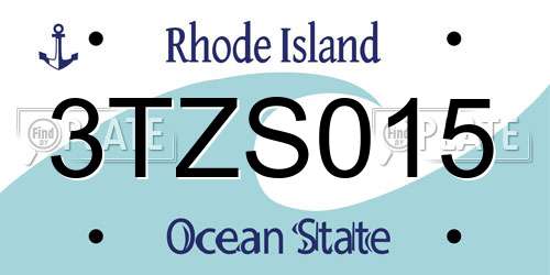 3TZS015 Rhode Island License Plate