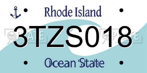 3TZS018 Rhode Island License Plate