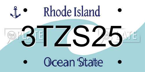 3TZS25 Rhode Island License Plate