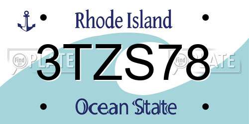 3TZS78 Rhode Island License Plate