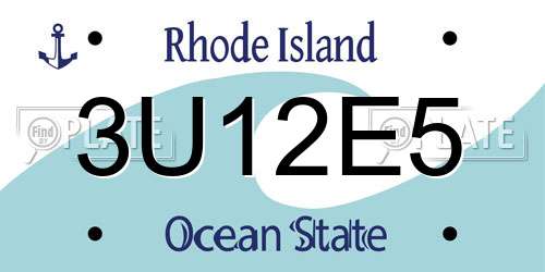 3U12E5 Rhode Island License Plate