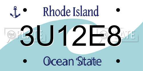 3U12E8 Rhode Island License Plate