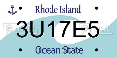 3U17E5 Rhode Island License Plate