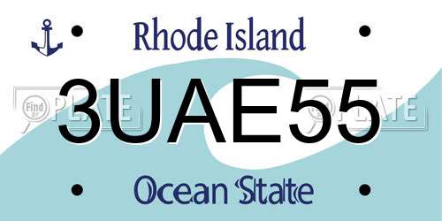 3UAE55 Rhode Island License Plate