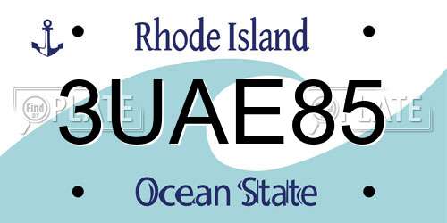 3UAE85 Rhode Island License Plate