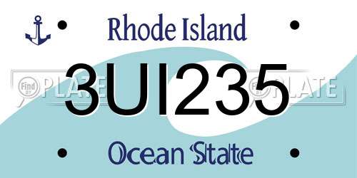 3UI235 Rhode Island License Plate