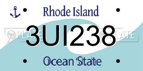 3UI238 Rhode Island License Plate