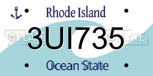 3UI735 Rhode Island License Plate